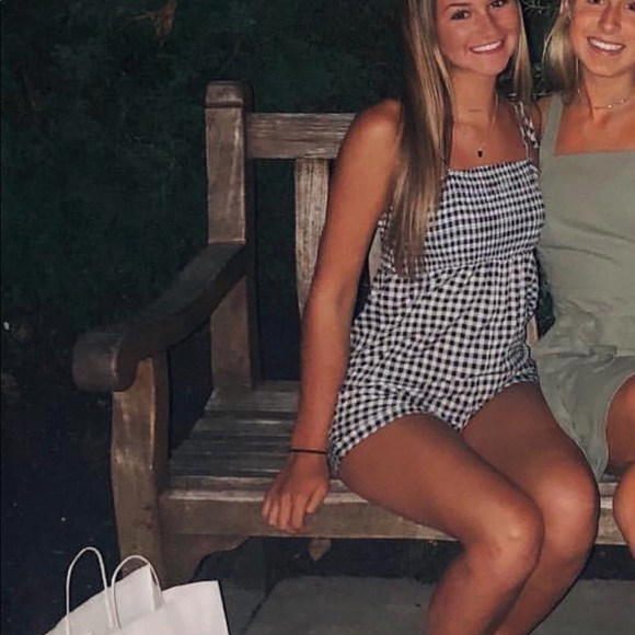Checkered Black&White Flowy Romper - Picture 1 of 4